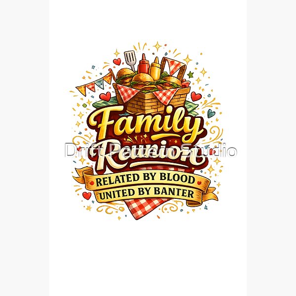 Family Reunion — Related by Blood, United by Banter — celebration and special occasion gift design by Drift Pattern Studio