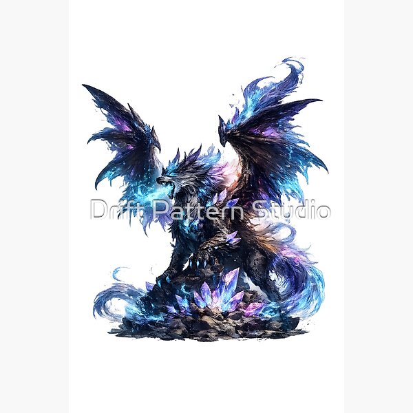 Crystal Storm Dragon Illustration from the Fantasy & Myth collection