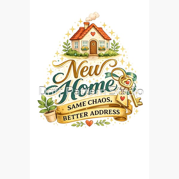 New Home, Same Chaos — Funny Housewarming Design — celebration and special occasion gift design by Drift Pattern Studio