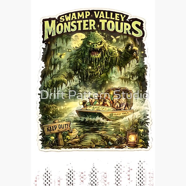 Swamp Valley Monster Tours Adventure Poster from the Travel & Wild Places collection