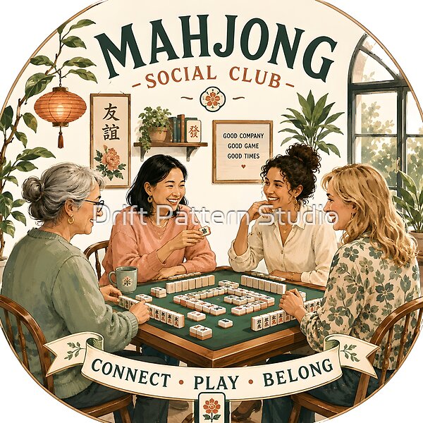 Mahjong Social Club Women’s Game Night from the Retro Characters collection